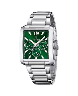 Montre festina homme chronographe acier cadran rectangulaire vert F20635/3