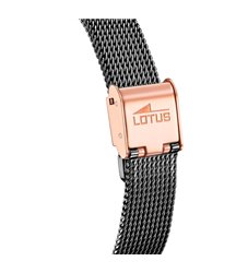 Montre lotus femme bracelet milanais noir cadran bordeau