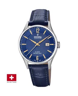 Montre homme festina cadran bleu simili cuir bleu